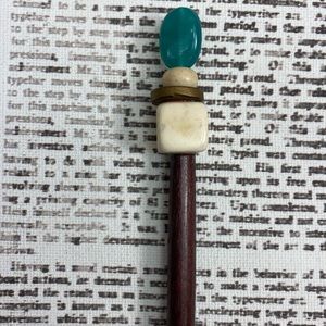 Blue and cream beaded Hairstick Hair Stick